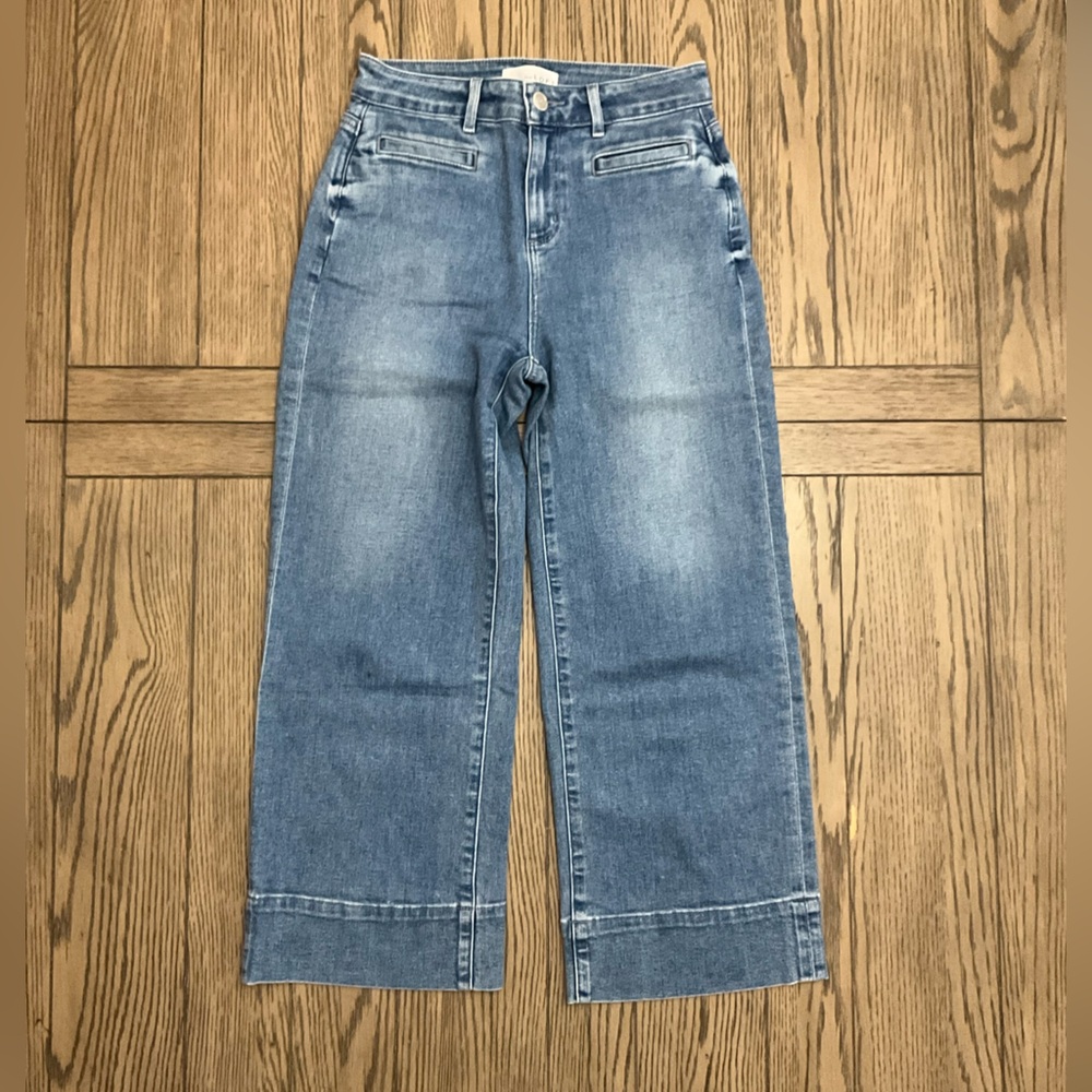 LOFT | High Rise Cropped Wide Leg Jean - Welt Pockets